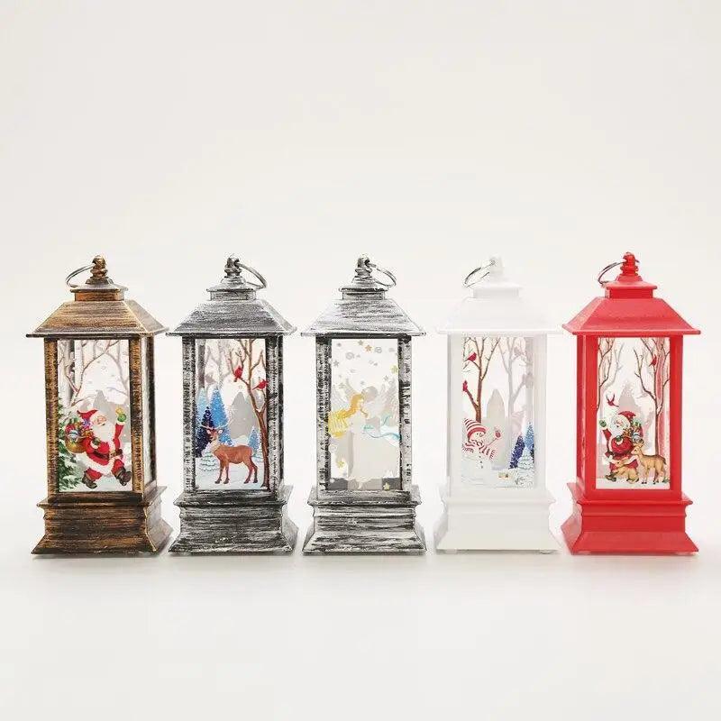 New Luxurious Christmas Ornament LED Lamp Desktop Hanging Santa Claus Elk Lantern Xmas Home Party Decoration Prop Lights Kids Gift Stevvex