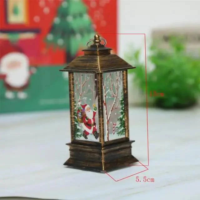 New Luxurious Christmas Ornament LED Lamp Desktop Hanging Santa Claus Elk Lantern Xmas Home Party Decoration Prop Lights Kids Gift Stevvex