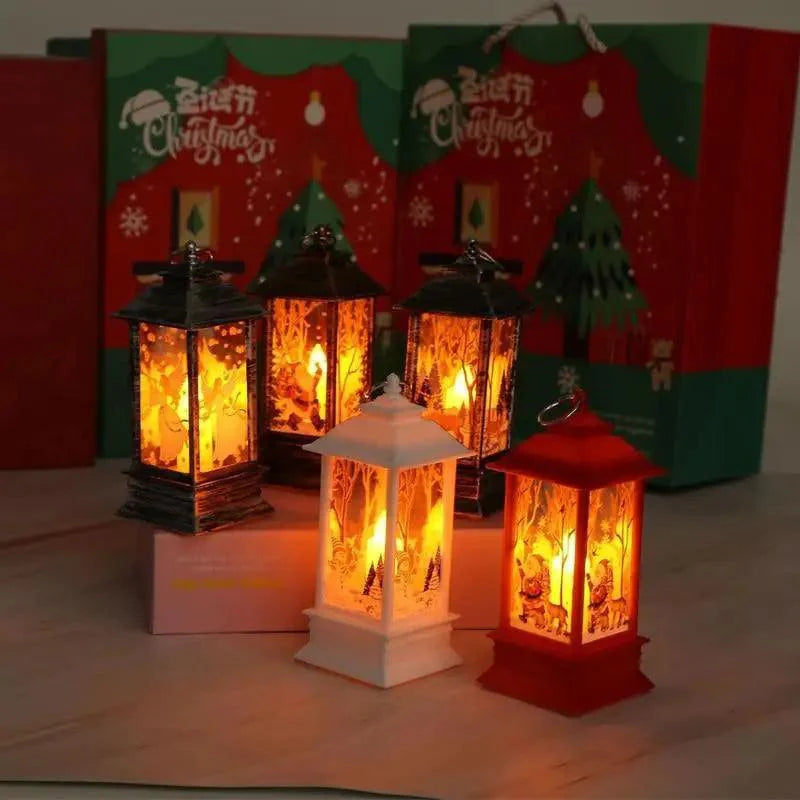 New Luxurious Christmas Ornament LED Lamp Desktop Hanging Santa Claus Elk Lantern Xmas Home Party Decoration Prop Lights Kids Gift Stevvex