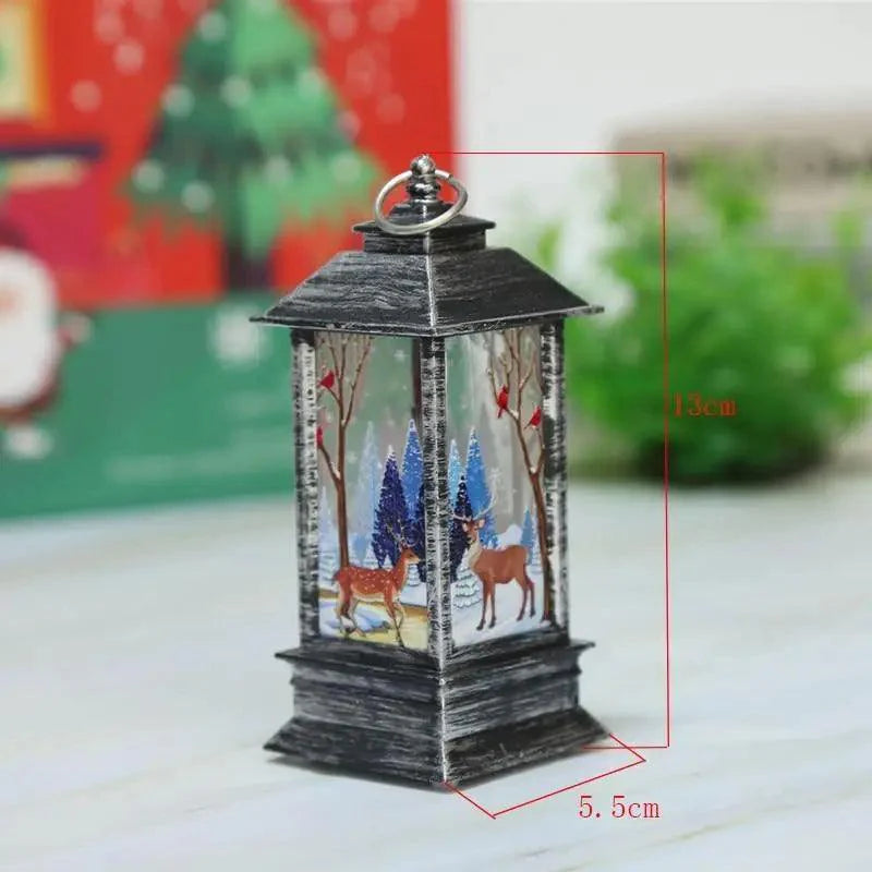 New Luxurious Christmas Ornament LED Lamp Desktop Hanging Santa Claus Elk Lantern Xmas Home Party Decoration Prop Lights Kids Gift Stevvex