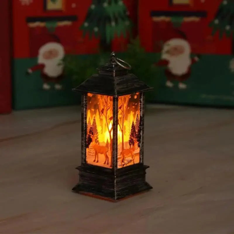 New Luxurious Christmas Ornament LED Lamp Desktop Hanging Santa Claus Elk Lantern Xmas Home Party Decoration Prop Lights Kids Gift Stevvex