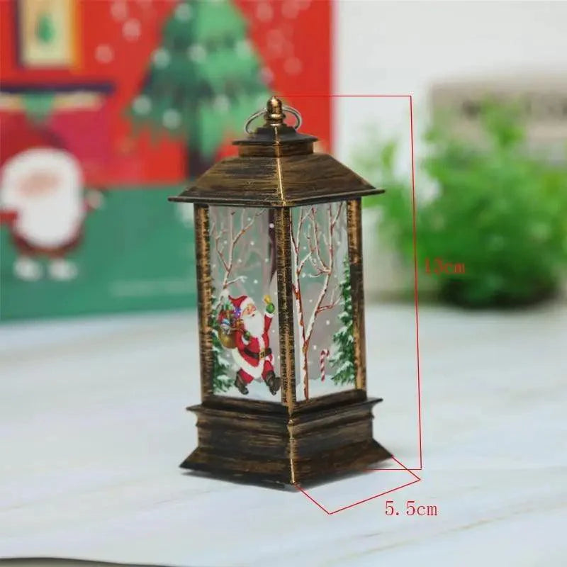 New Luxurious Christmas Ornament LED Lamp Desktop Hanging Santa Claus Elk Lantern Xmas Home Party Decoration Prop Lights Kids Gift Stevvex