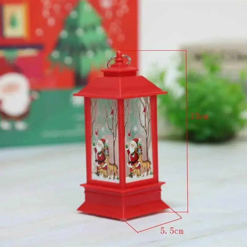 New Luxurious Christmas Ornament LED Lamp Desktop Hanging Santa Claus Elk Lantern Xmas Home Party Decoration Prop Lights Kids Gift Stevvex