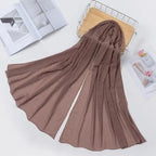 New Luxurious Gold Chiffon Head Scarf Solid Soft Long Muslim Scarves For Women Hijab Musulman Female Shawl and Wrap Stevvex