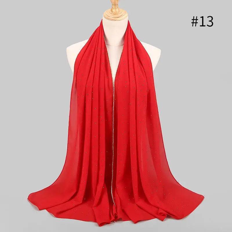 New Luxurious Gold Chiffon Head Scarf Solid Soft Long Muslim Scarves For Women Hijab Musulman Female Shawl and Wrap Stevvex
