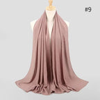 New Luxurious Gold Chiffon Head Scarf Solid Soft Long Muslim Scarves For Women Hijab Musulman Female Shawl and Wrap Stevvex
