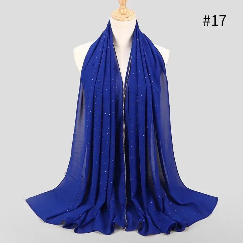 New Luxurious Gold Chiffon Head Scarf Solid Soft Long Muslim Scarves For Women Hijab Musulman Female Shawl and Wrap Stevvex