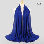 New Luxurious Gold Chiffon Head Scarf Solid Soft Long Muslim Scarves For Women Hijab Musulman Female Shawl and Wrap Stevvex