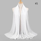 New Luxurious Gold Chiffon Head Scarf Solid Soft Long Muslim Scarves For Women Hijab Musulman Female Shawl and Wrap Stevvex