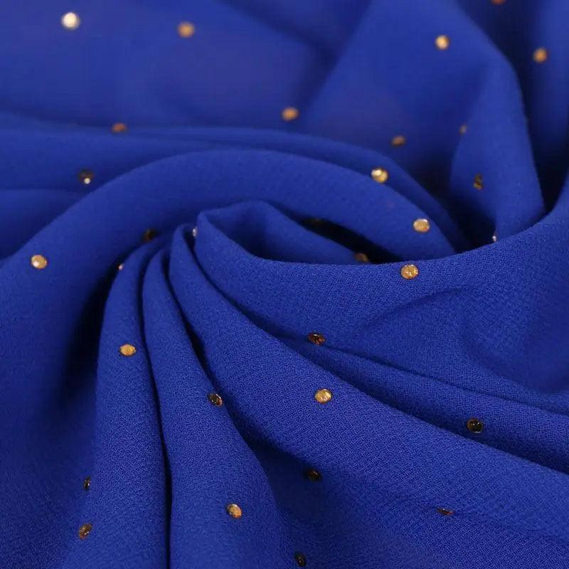 New Luxurious Gold Chiffon Head Scarf Solid Soft Long Muslim Scarves For Women Hijab Musulman Female Shawl and Wrap Stevvex