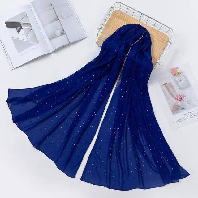 New Luxurious Gold Chiffon Head Scarf Solid Soft Long Muslim Scarves For Women Hijab Musulman Female Shawl and Wrap Stevvex