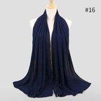 New Luxurious Gold Chiffon Head Scarf Solid Soft Long Muslim Scarves For Women Hijab Musulman Female Shawl and Wrap Stevvex