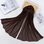 New Luxurious Gold Chiffon Head Scarf Solid Soft Long Muslim Scarves For Women Hijab Musulman Female Shawl and Wrap Stevvex