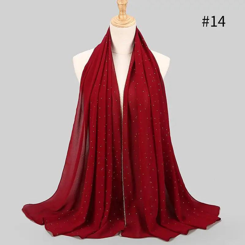 New Luxurious Gold Chiffon Head Scarf Solid Soft Long Muslim Scarves For Women Hijab Musulman Female Shawl and Wrap Stevvex