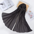 New Luxurious Gold Chiffon Head Scarf Solid Soft Long Muslim Scarves For Women Hijab Musulman Female Shawl and Wrap Stevvex