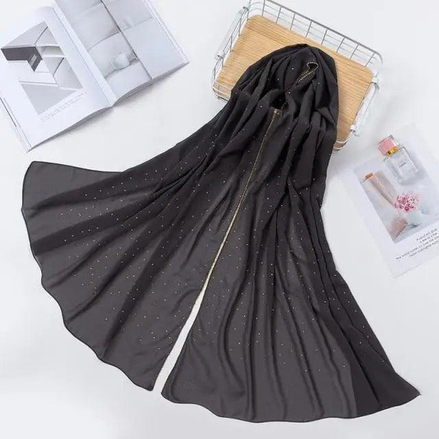 New Luxurious Gold Chiffon Head Scarf Solid Soft Long Muslim Scarves For Women Hijab Musulman Female Shawl and Wrap Stevvex