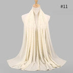 New Luxurious Gold Chiffon Head Scarf Solid Soft Long Muslim Scarves For Women Hijab Musulman Female Shawl and Wrap Stevvex