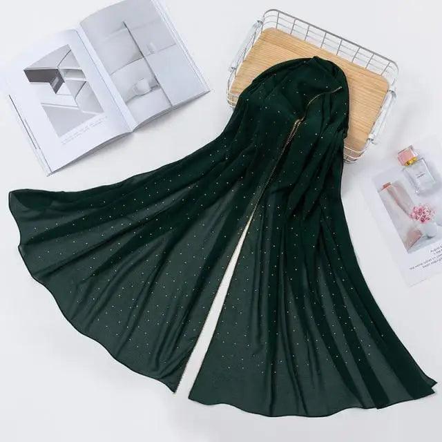 New Luxurious Gold Chiffon Head Scarf Solid Soft Long Muslim Scarves For Women Hijab Musulman Female Shawl and Wrap Stevvex