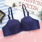 New Luxurious Lace Floral Wireless Bras For Women Front Closure Bras Plus Size Bralette Comfortable  Adjusted Push Up Bra Stevvex
