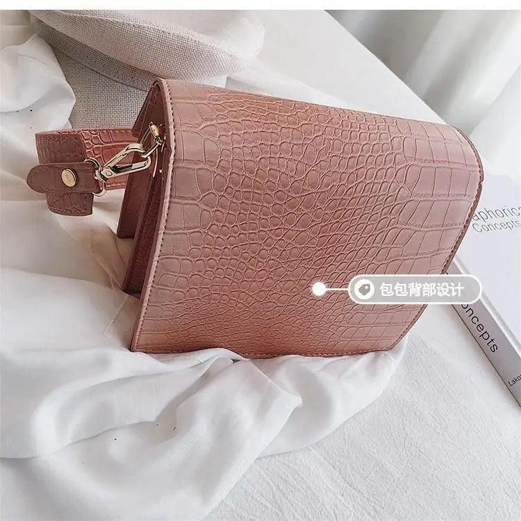 Female Flip Square Bag Leather Women's Designer Handbag Crocodile Pattern Shoulder Messenger Bags Stevvex