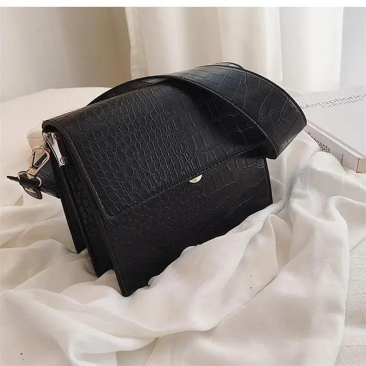 Female Flip Square Bag Leather Women's Designer Handbag Crocodile Pattern Shoulder Messenger Bags Stevvex