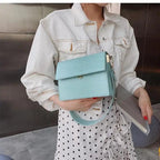 Female Flip Square Bag Leather Women's Designer Handbag Crocodile Pattern Shoulder Messenger Bags Stevvex