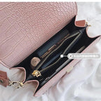 Female Flip Square Bag Leather Women's Designer Handbag Crocodile Pattern Shoulder Messenger Bags Stevvex