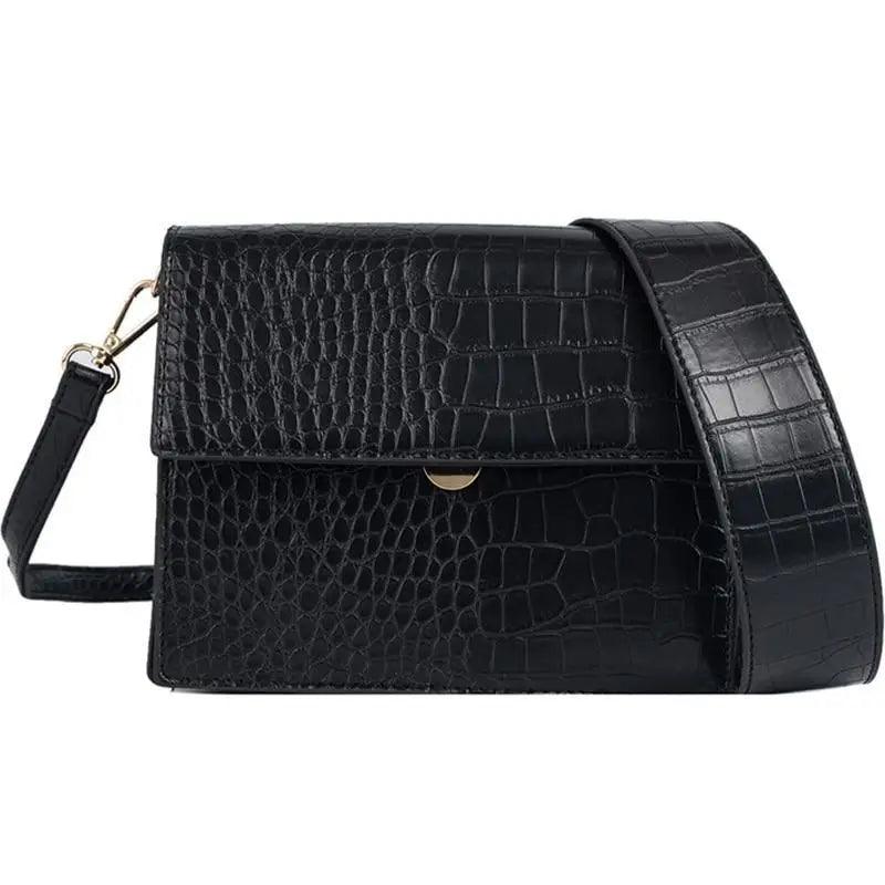 Female Flip Square Bag Leather Women's Designer Handbag Crocodile Pattern Shoulder Messenger Bags Stevvex