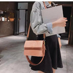 Female Flip Square Bag Leather Women's Designer Handbag Crocodile Pattern Shoulder Messenger Bags Stevvex