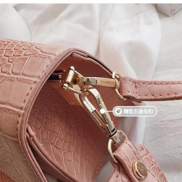 Female Flip Square Bag Leather Women's Designer Handbag Crocodile Pattern Shoulder Messenger Bags Stevvex