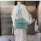 Female Flip Square Bag Leather Women's Designer Handbag Crocodile Pattern Shoulder Messenger Bags Stevvex
