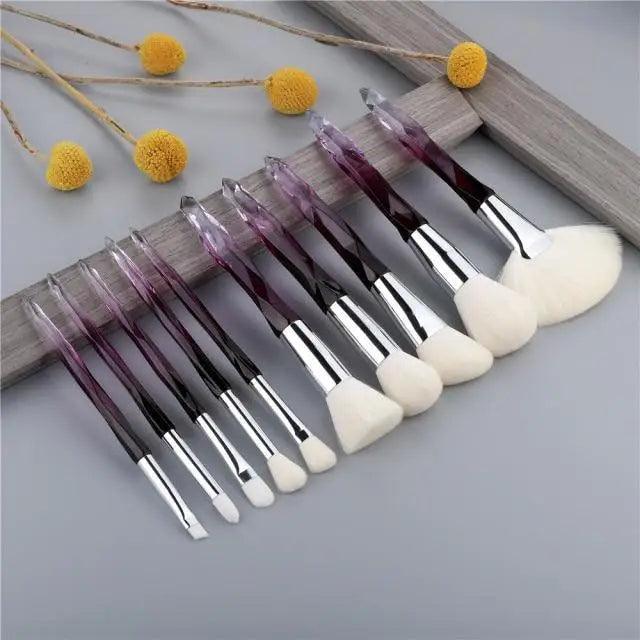 New Luxury Cosmic Color New Luxury Crystal Makeup Brushes Powder Foundation Eyeshadow Eyebrow Cosmetics for Face Fan Make Up Brush Set Stevvex