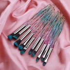 New Luxury Cosmic Color New Luxury Crystal Makeup Brushes Powder Foundation Eyeshadow Eyebrow Cosmetics for Face Fan Make Up Brush Set Stevvex