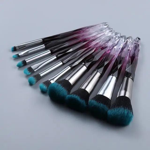 New Luxury Cosmic Color New Luxury Crystal Makeup Brushes Powder Foundation Eyeshadow Eyebrow Cosmetics for Face Fan Make Up Brush Set Stevvex