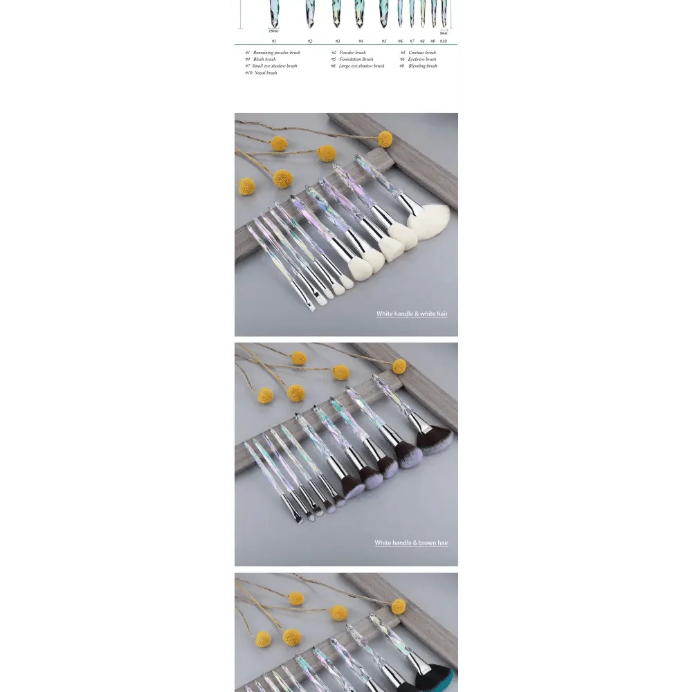 New Luxury Cosmic Color New Luxury Crystal Makeup Brushes Powder Foundation Eyeshadow Eyebrow Cosmetics for Face Fan Make Up Brush Set Stevvex