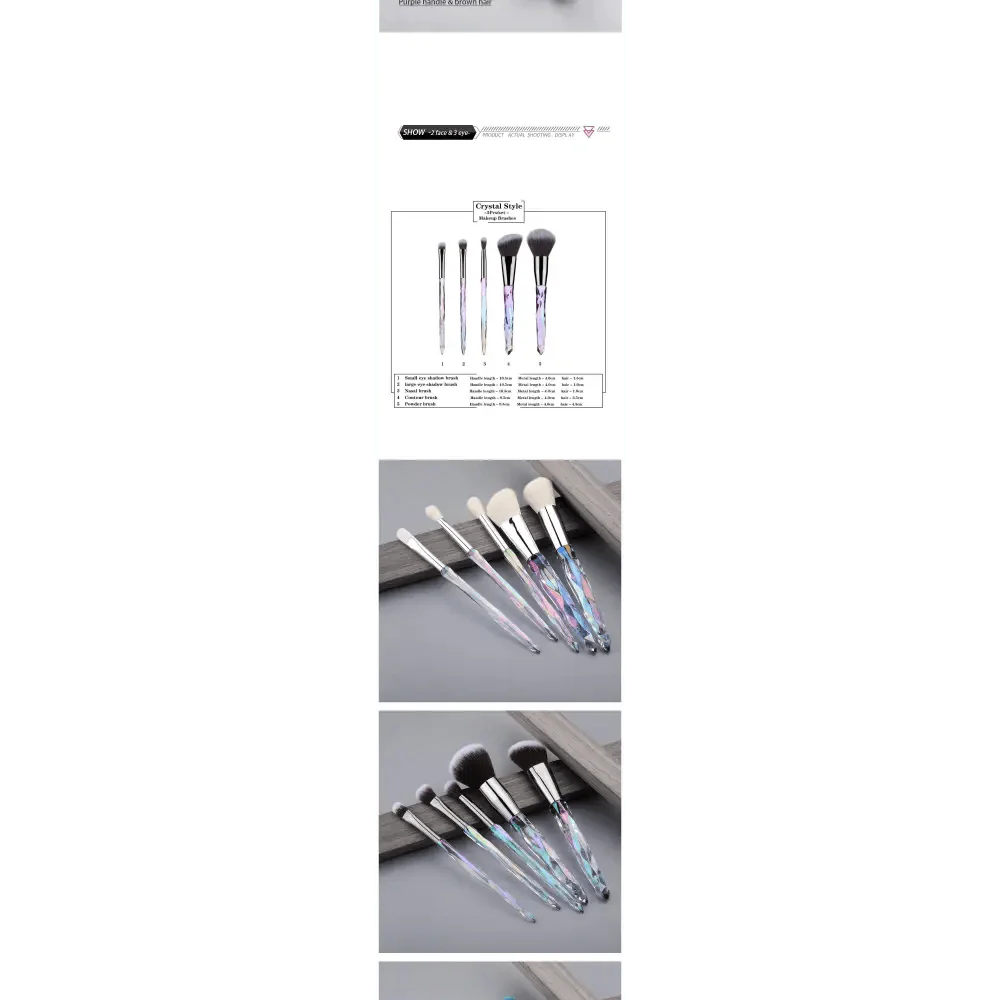 New Luxury Cosmic Color New Luxury Crystal Makeup Brushes Powder Foundation Eyeshadow Eyebrow Cosmetics for Face Fan Make Up Brush Set Stevvex