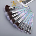 New Luxury Cosmic Color New Luxury Crystal Makeup Brushes Powder Foundation Eyeshadow Eyebrow Cosmetics for Face Fan Make Up Brush Set Stevvex