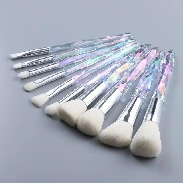 New Luxury Cosmic Color New Luxury Crystal Makeup Brushes Powder Foundation Eyeshadow Eyebrow Cosmetics for Face Fan Make Up Brush Set Stevvex