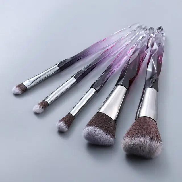 New Luxury Cosmic Color New Luxury Crystal Makeup Brushes Powder Foundation Eyeshadow Eyebrow Cosmetics for Face Fan Make Up Brush Set Stevvex