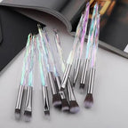 New Luxury Cosmic Color New Luxury Crystal Makeup Brushes Powder Foundation Eyeshadow Eyebrow Cosmetics for Face Fan Make Up Brush Set Stevvex