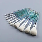 New Luxury Cosmic Color New Luxury Crystal Makeup Brushes Powder Foundation Eyeshadow Eyebrow Cosmetics for Face Fan Make Up Brush Set Stevvex