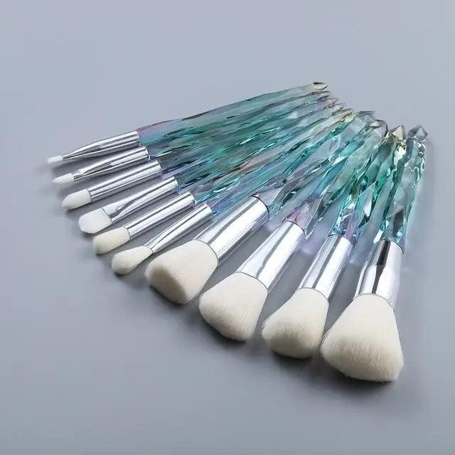 New Luxury Cosmic Color New Luxury Crystal Makeup Brushes Powder Foundation Eyeshadow Eyebrow Cosmetics for Face Fan Make Up Brush Set Stevvex