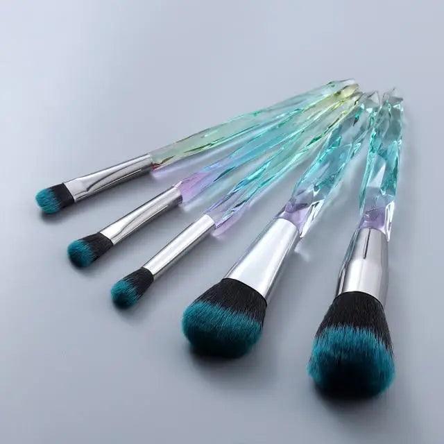 New Luxury Cosmic Color New Luxury Crystal Makeup Brushes Powder Foundation Eyeshadow Eyebrow Cosmetics for Face Fan Make Up Brush Set Stevvex