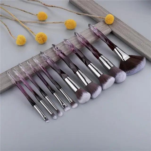 New Luxury Cosmic Color New Luxury Crystal Makeup Brushes Powder Foundation Eyeshadow Eyebrow Cosmetics for Face Fan Make Up Brush Set Stevvex