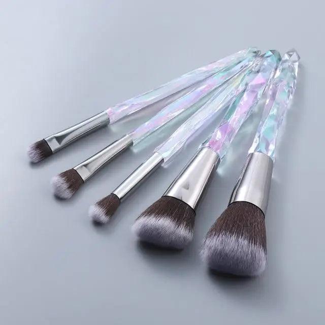New Luxury Cosmic Color New Luxury Crystal Makeup Brushes Powder Foundation Eyeshadow Eyebrow Cosmetics for Face Fan Make Up Brush Set Stevvex