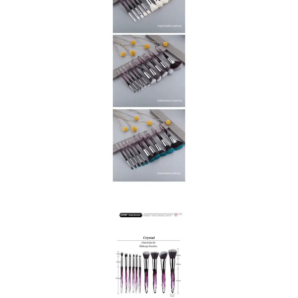 New Luxury Cosmic Color New Luxury Crystal Makeup Brushes Powder Foundation Eyeshadow Eyebrow Cosmetics for Face Fan Make Up Brush Set Stevvex