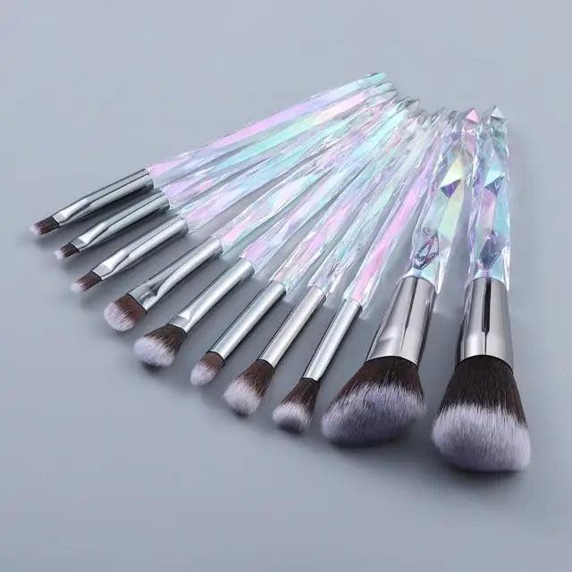 New Luxury Cosmic Color New Luxury Crystal Makeup Brushes Powder Foundation Eyeshadow Eyebrow Cosmetics for Face Fan Make Up Brush Set Stevvex
