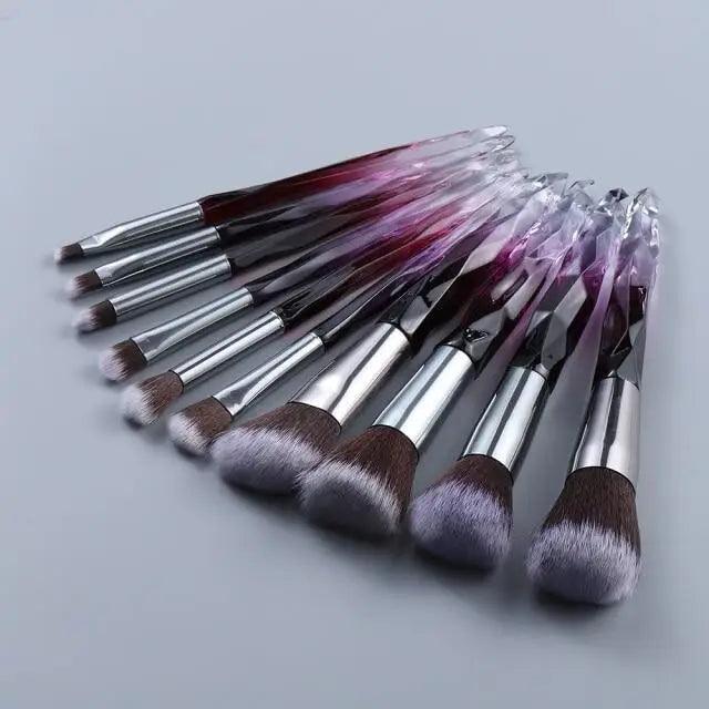 New Luxury Cosmic Color New Luxury Crystal Makeup Brushes Powder Foundation Eyeshadow Eyebrow Cosmetics for Face Fan Make Up Brush Set Stevvex