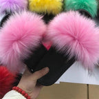 New Luxury Fluffy Slippers Indoor Warm Furry Fur Flip Flops Women Amazing Plush Slides Shoes Warm Comfortable Fuzzy Furry Slippers Indoor Cozy Memory Foam Anti-Slip Flip Flops Stevvex