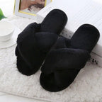 New Luxury Fluffy Slippers Indoor Warm Furry Fur Flip Flops Women Amazing Plush Slides Shoes Warm Comfortable Fuzzy Furry Slippers Indoor Cozy Memory Foam Anti-Slip Flip Flops Stevvex
